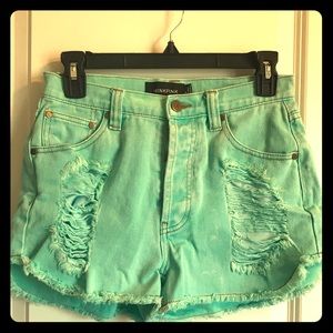 Blue cut off shorts